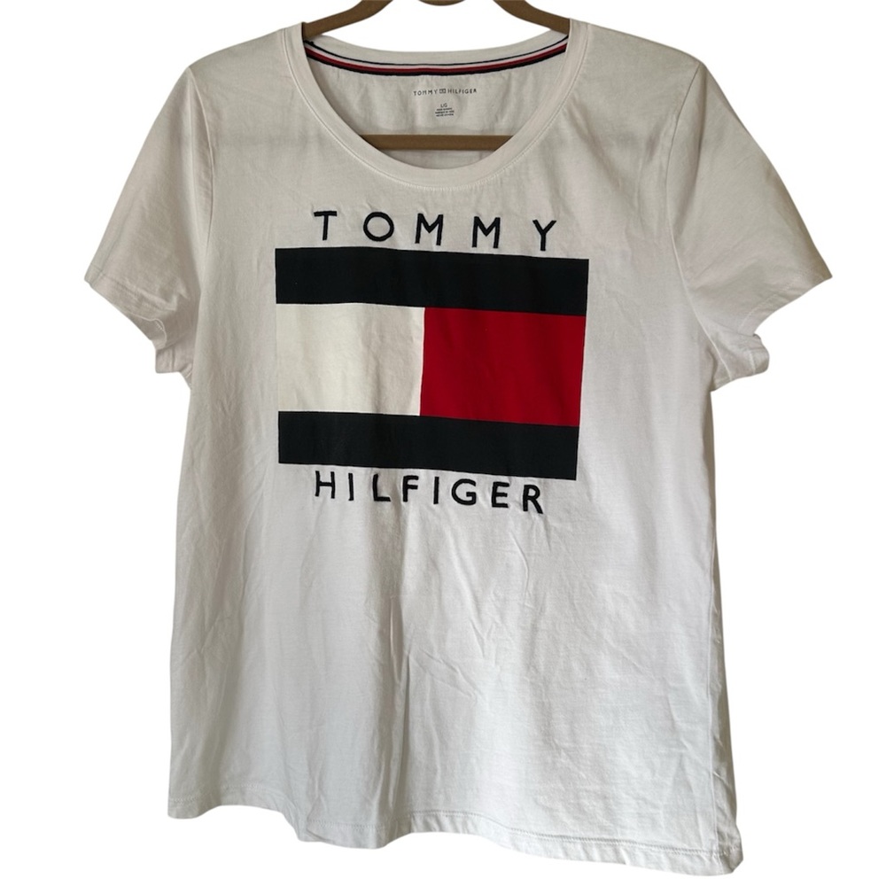 Tommy Hilfiger Women's Graphic Logo T-Shirt - White - Size Large